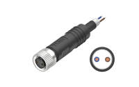 M8X1.0 A Coded 2pin, female straight single end, shielded，PUR, cable length L=2M