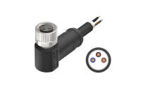 M8X1.0 A Coded 3pin, female right angle single end, shield, PUR, cable length L=2M