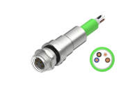 Front fastened, M8X1.0 Female socket with Ethernet, A Coded 4pin, with cable L=500mm, free end