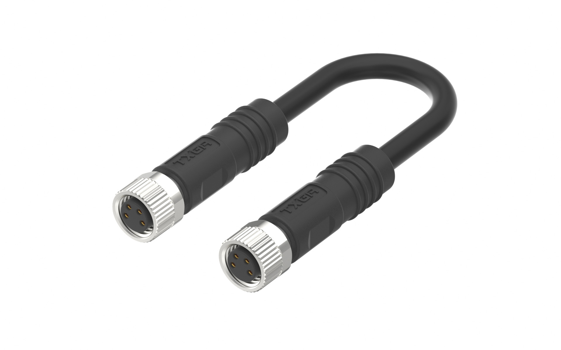 M8X1.0 A Coded 4pin, female straight with shield, PUR cable length L=2M