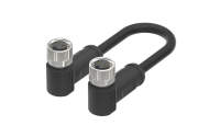 M8X1.0 A Coded 2pin, female right angle with shield, PUR cable length L=2M