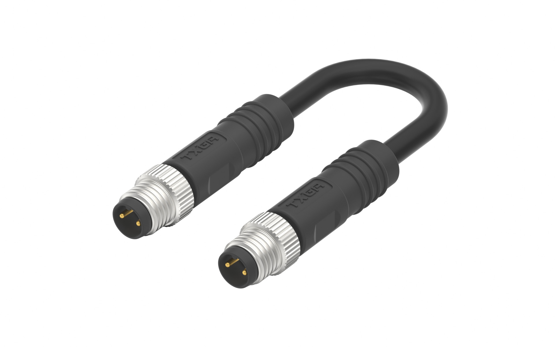 M8X1.0 A Coded 2pin, male straight with shield , PUR cable length L=2M