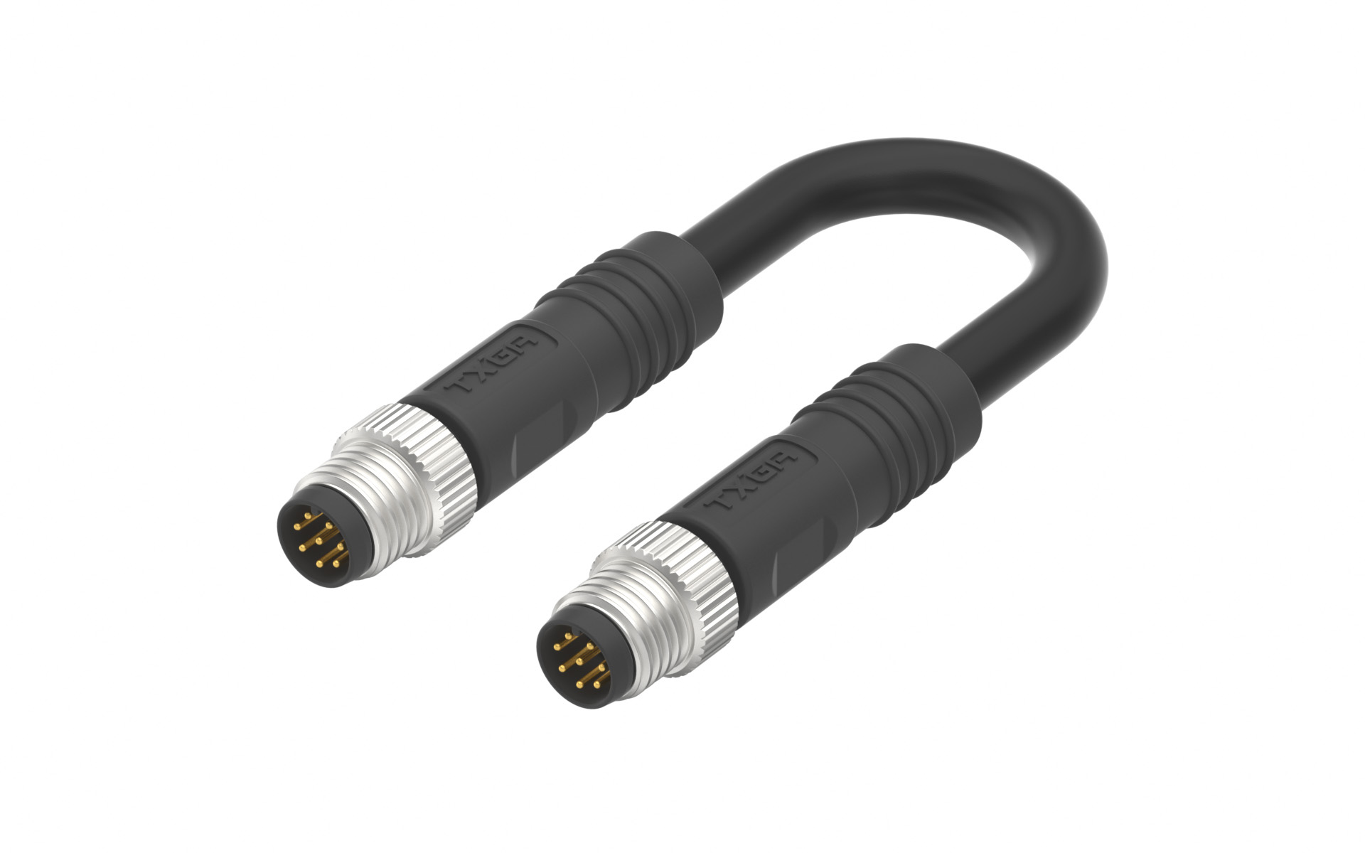 M8X1.0 A Coded 8pin, male straight with shield , PUR cable length L=2m