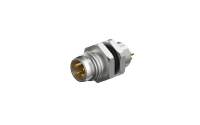Rear fastened M8X0.5 male Socket circle , A-Coded , 4Circuits , solder