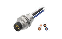 Rear fastened M8X0.5 male Socket section , A-Coded , 4Circuits，Recessed Terminal，lite Length 500mm