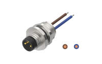 Rear fastened M10X0.75 male Socket section, A-Coded, 2Circuits，Recessed Terminal，lite Length 500mm