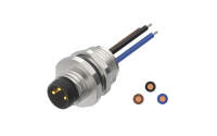 Rear fastened M10X0.75 male Socket section , A-Coded, 3Circuits，Recessed Terminal，lite Length 500mm
