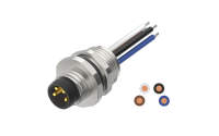 Rear fastened M10X0.75 male Socket section, A-Coded, 4Circuits，Recessed Terminal，lite Length 500mm