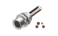 Rear fastened M10X0.75 female Socket circle, A-Coded, 4Circuits，Recessed Terminal，lite Length 500mm