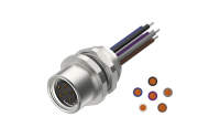 Rear fastened M10X0.75 female Socket circle , A-Coded , 6Circuits，Recessed Terminal，lite Length 500mm