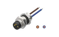 front fastened M8X1.0 male Socket section A-Coded, 2Circuits，Recessed Terminal，lite Length 500mm