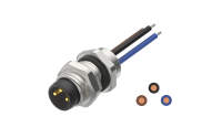 front fastened M8X1.0 male Socket section , A-Coded, 3Circuits，Recessed Terminal，lite Length 500mm