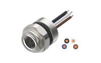 front fastened M12X1.0 female Socket section, A-Coded, 4Circuits，Recessed Terminal，lite Length 500mm