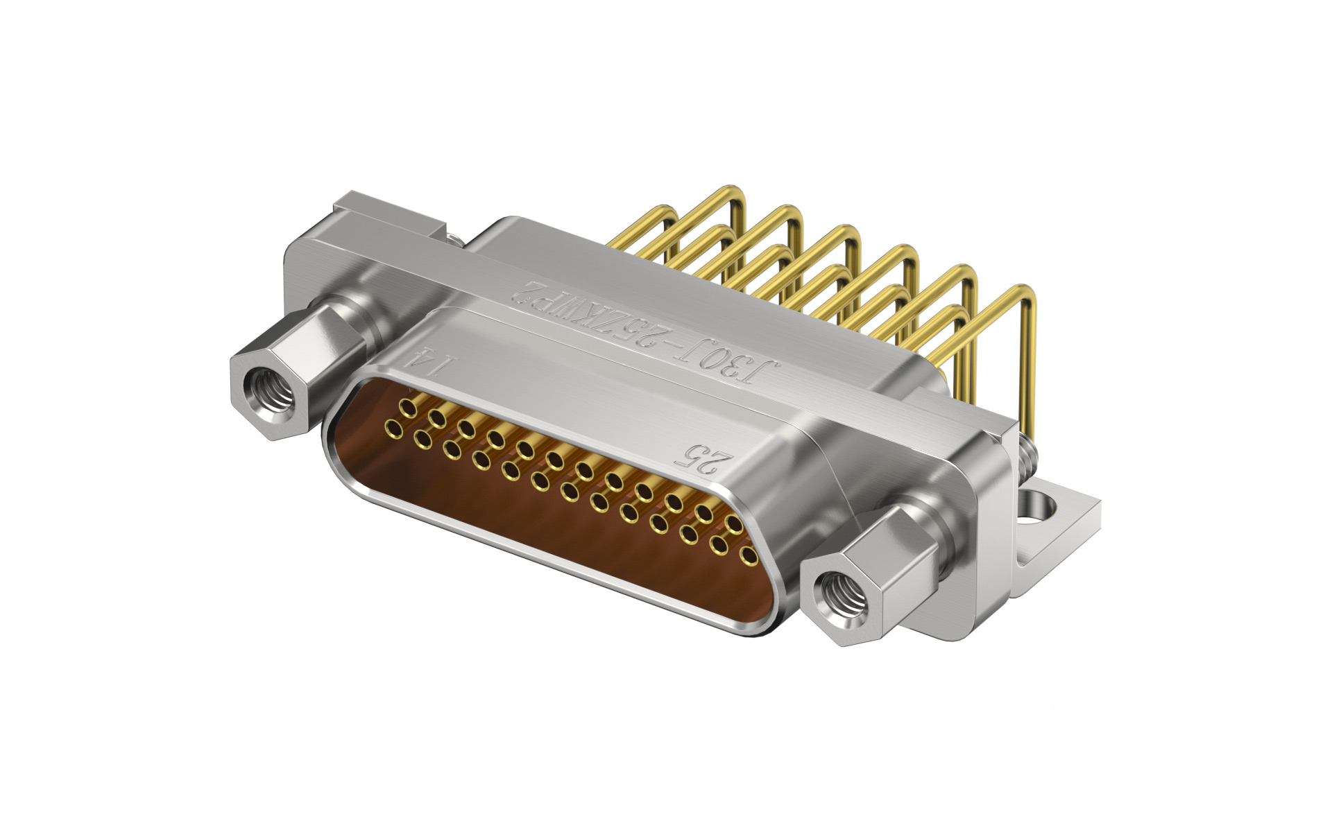Micro-D connector, 25Circuits, Female, Right angle(90°), Through hole, Natural(J30J-25ZKWP2)