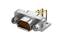 Micro-D connector, 9Circuits, Female, Right angle(90°), Through hole, Red (J30J-9ZKWP7)