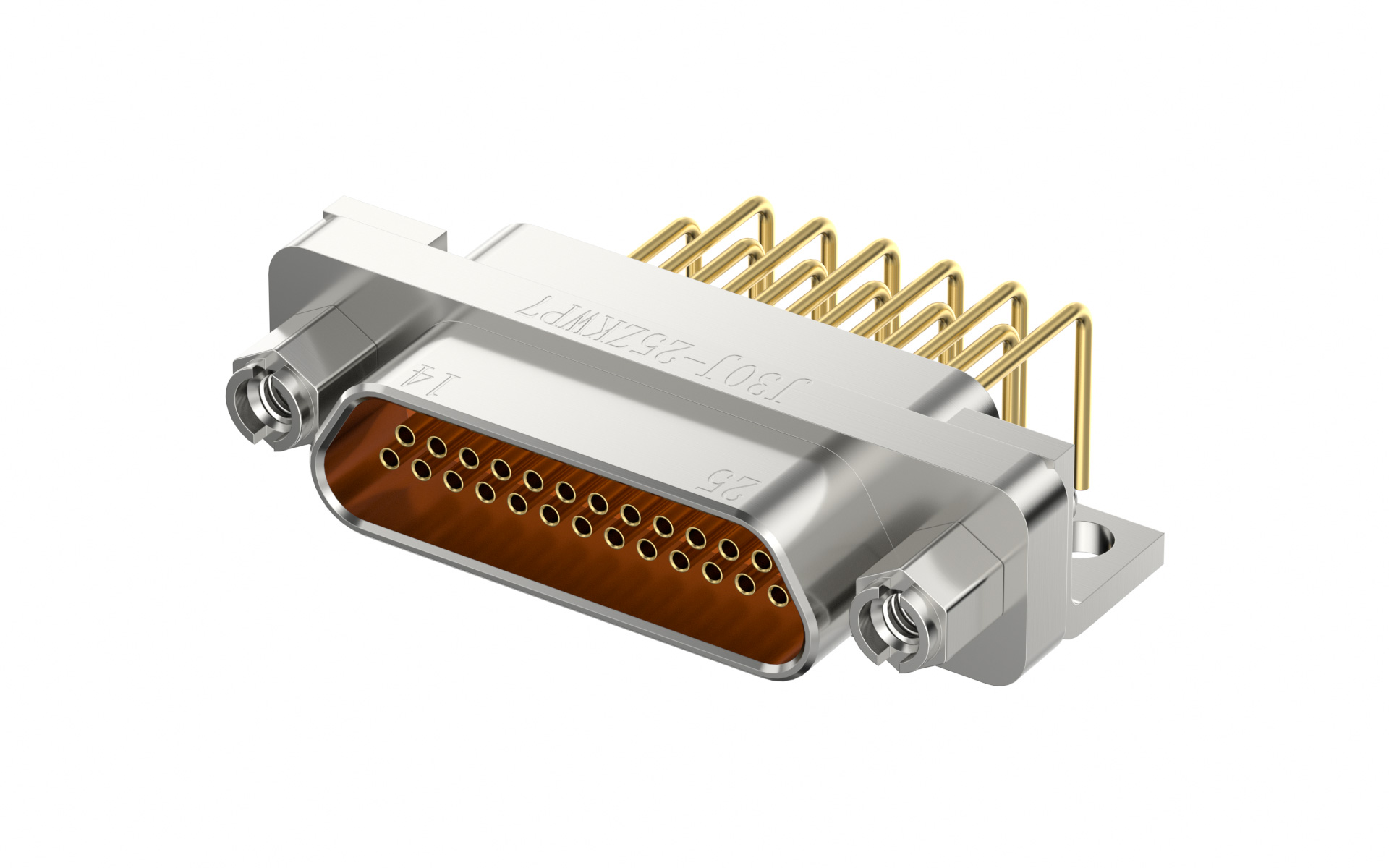 Micro-D connector, 25Circuits, Female, Right angle(90°), Through hole, Natural (J30J-25ZKWP7)