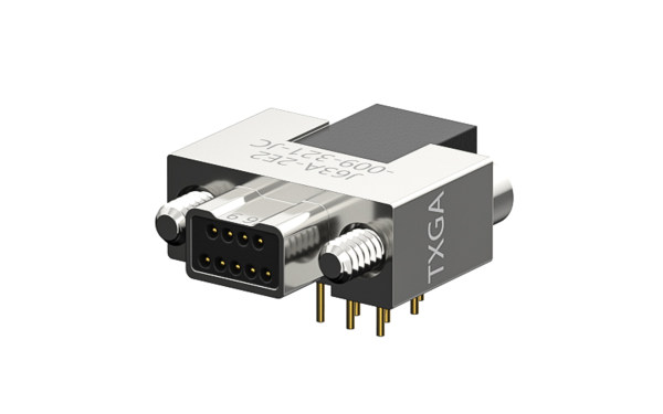 超微D形连接器, 9位, 公, 直角(90度), 通孔焊接, 黑色 (J63A-2E2-009-321-JC)