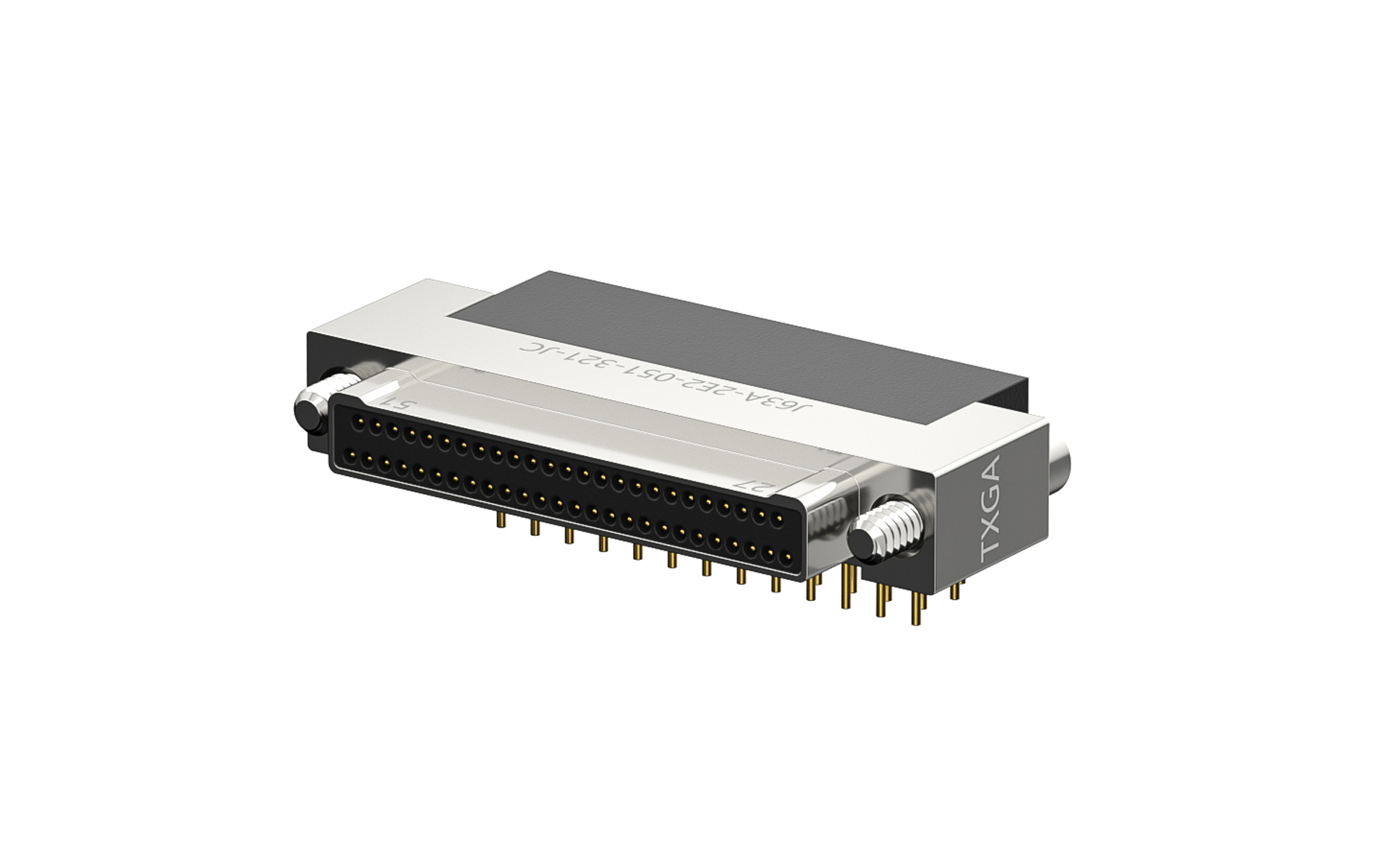 Nano-D connector, 51Circuits, Male, Right angle(90°), Through hole, Black (J63A-2E2-051-321-JC)