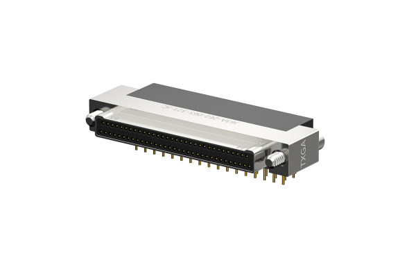 超微D形连接器, 65位, 公, 直角(90度), 通孔焊接, 黑色 (J63A-2E2-065-321-JC)