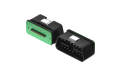 OBD connector , 180° Vertical(DIP) , MALE , 16Circuits , Housing translucent black, Terminal Tin Plating