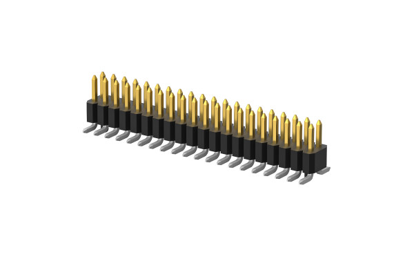 排针 1mm ,双排 ,12位 ,立贴 ,1μ" ,PA6T