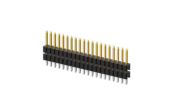 排针 1.27mm ,单排 ,12位 ,180°插件 ,1μ" ,PA6T