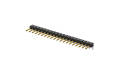 Pin Header 2.00mm, Single row, 10Circuits, 90° Angle(DIP), 1μ", PA6T