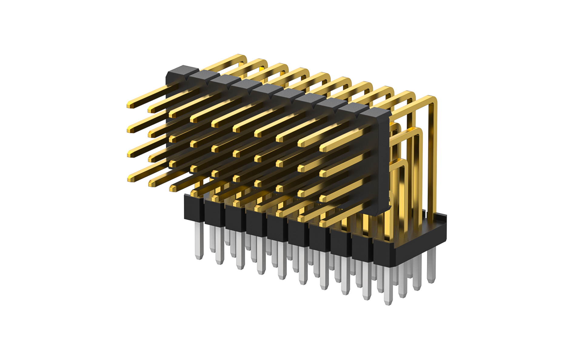 Pin Header, 2mm, 4 rows, 160Circuits, Right angle(90°), Through hole, 0.025μm, PA6T