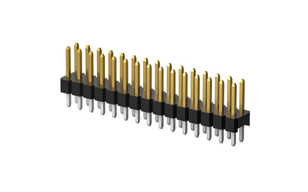 排针 2.54mm ,双排 ,24位 ,180°插件 ,1μ" ,PA6T
