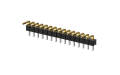 Pin Header 2.54mm, Single row, 4Circuits, 90° Angle(DIP), 1μ", PA6T