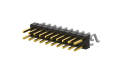 Pin Header 2.54mm, Double row, 20Circuits, 90° Angle(SMT), 1μ", PA6T