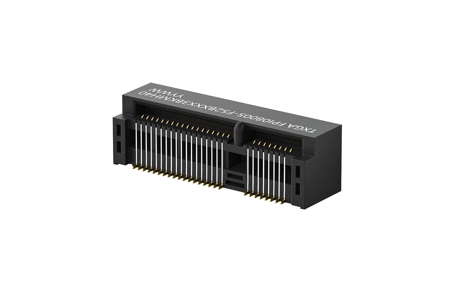 Mini PCIe, 0.8mm, Female, 52Circuits, Right angle(90°), SMT, Black, H=4mm