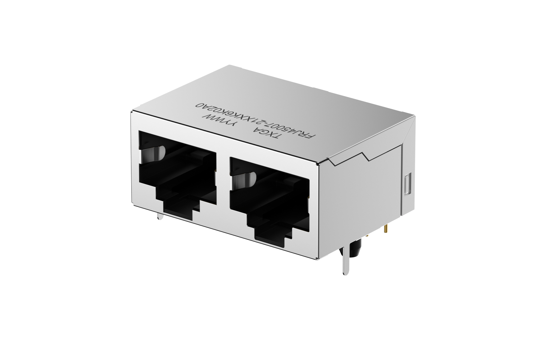 RJ45 Connector, 2Ports, 3μ