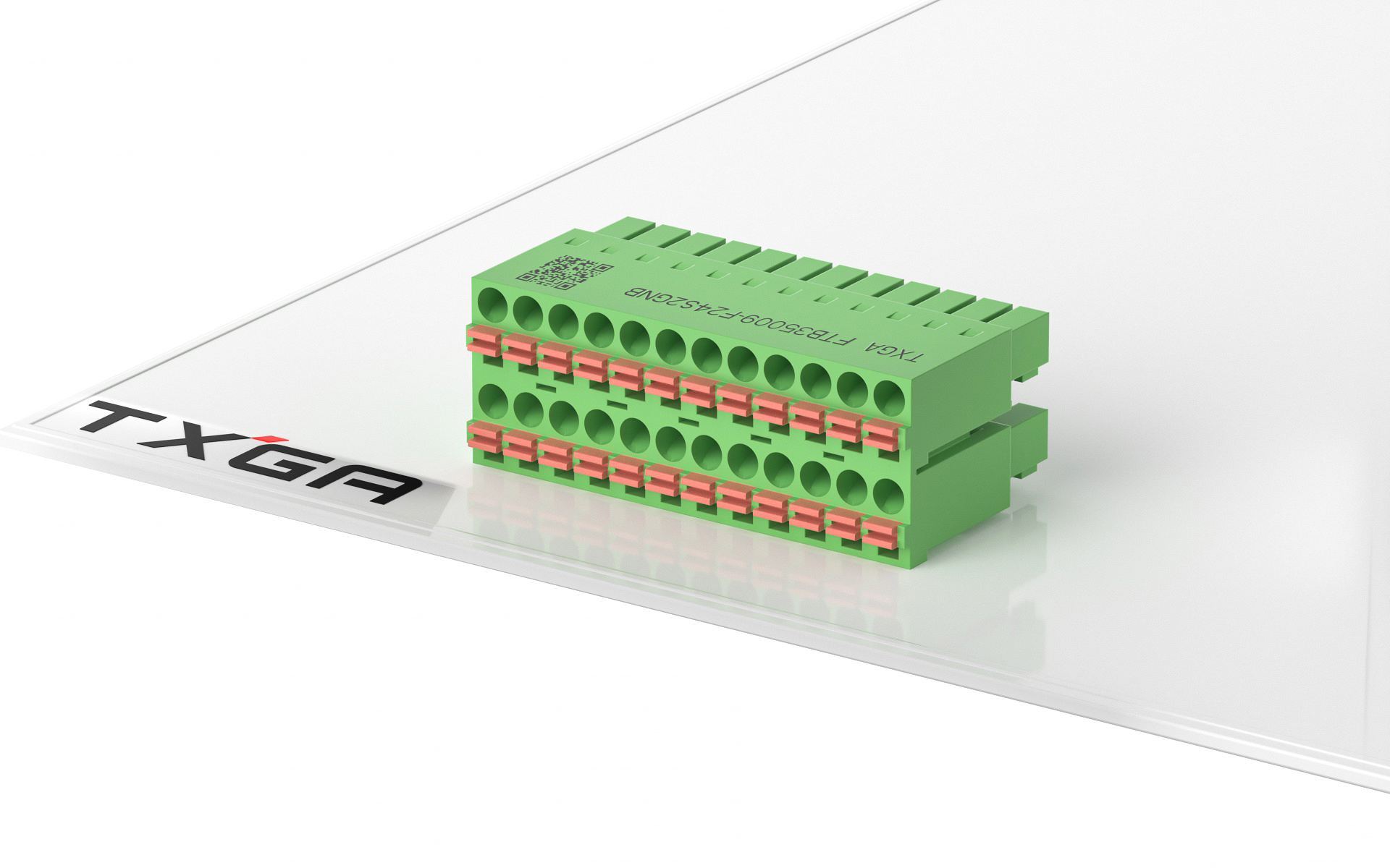 Terminal block,3.5mm,Plug,4Circuits,Vertical(180°),Green