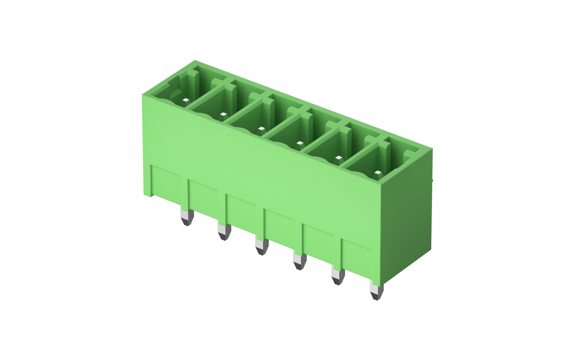 Terminal Block, 3.81mm, Socket, 2Circuits, Vertical(180°), Through hole, Green