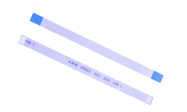 FFC Pitch: 0.5mm 8Pin 两端露铜3mm, 两端补强板6mm, 同面 L=80mm，线身厚0.12mm