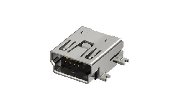 Mini USB 卧贴 5触点 母座