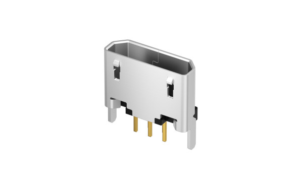 Micro USB 180°插件 5触点 母座