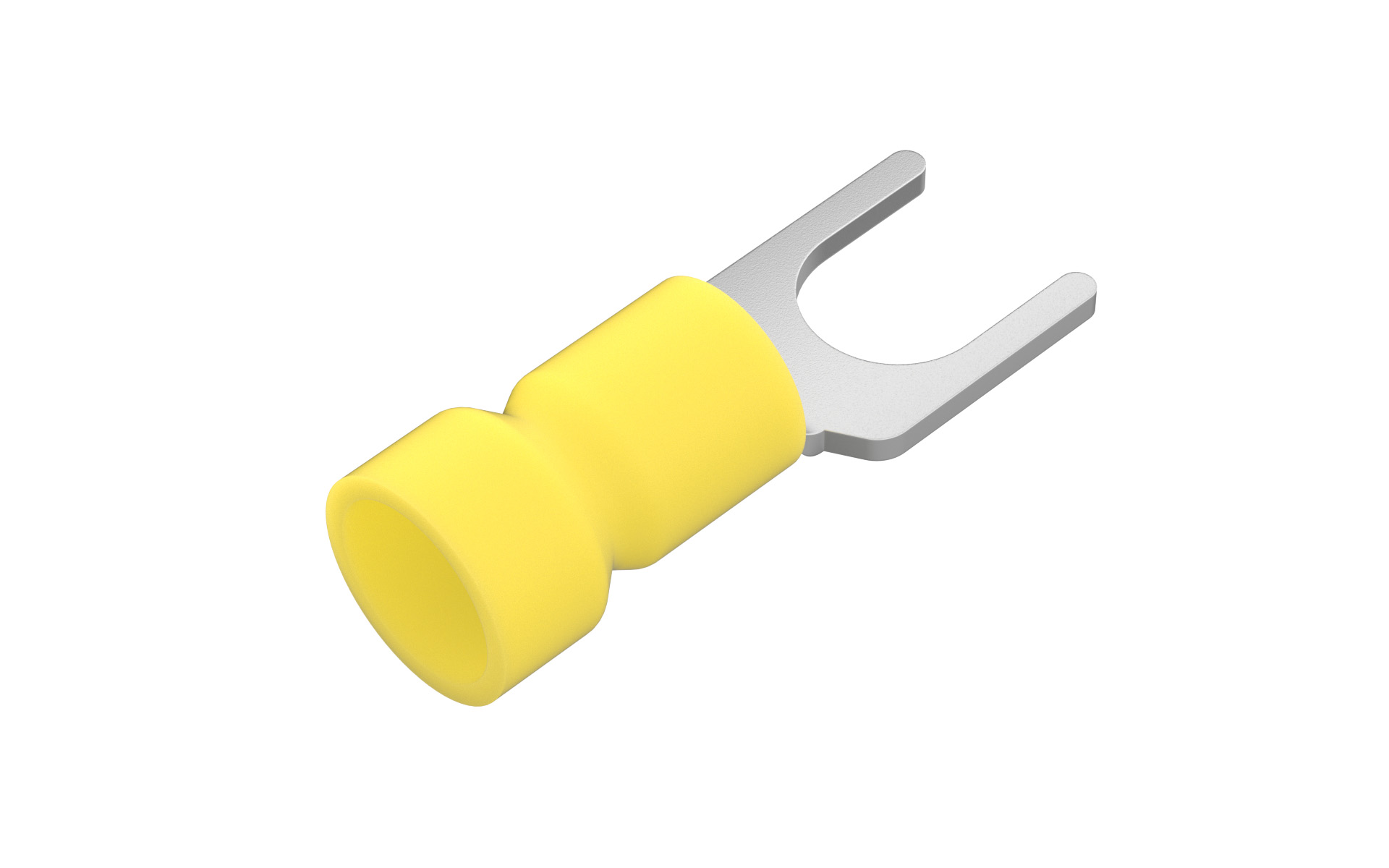 Spade tongue terminal, 6mm², ∅6.4, PVC Pre-insulated, Easy-entry, Yellow, Tin plated (SVE5.5-6S)