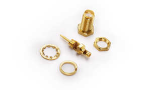 SMA ,Jack ,50Ohm ,pin ,180° Vertical ,Nut lock ,Soldering
