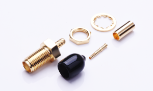 SMA ,Jack ,50Ohm ,socket ,180° Vertical ,Nut lock ,Crimp