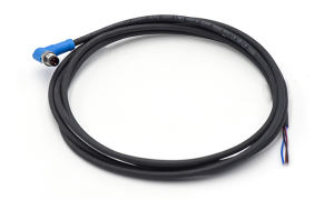 M8 CABLE MALE  RIGHT ANGLE  ENDED  UNSHIELED ,A-CODED ,3Circuits ,PLUG ,90° ,PUR