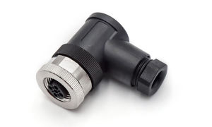 M12X1.0 FEMALE  RA UNSHIELDED SCREW ,A-CODED ,4Circuits ,PG7