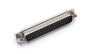 D-SUB 37Circuits ,Male ,180° Vertical(DIP) ,Gold flash ,Black