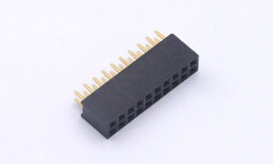 Female Header 2mm ,Double row ,20Circuits ,180° Vertical(DIP) ,1μ" ,PA6T
