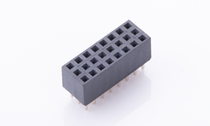 Female Header 2mm ,Three row ,24Circuits ,180° Vertical(DIP) ,Gold flash ,PA6T