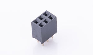Female Header 2.54mm ,Double row ,6Circuits ,180° Vertical(DIP) ,Gold flash ,PBT