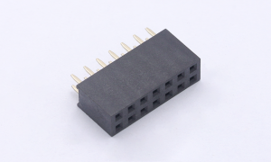Female Header 2.54mm ,Double row ,14Circuits ,180° Vertical(DIP) ,1μ" ,PA6T