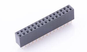 Female Header 2.54mm ,Double row ,30Circuits ,180° Vertical(DIP) ,1μ" ,PA6T