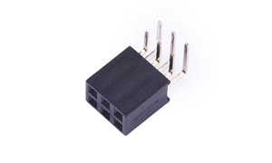 Female Header 2.54mm ,Double row ,6Circuits ,90° Angle(DIP) ,Gold flash ,PA6T